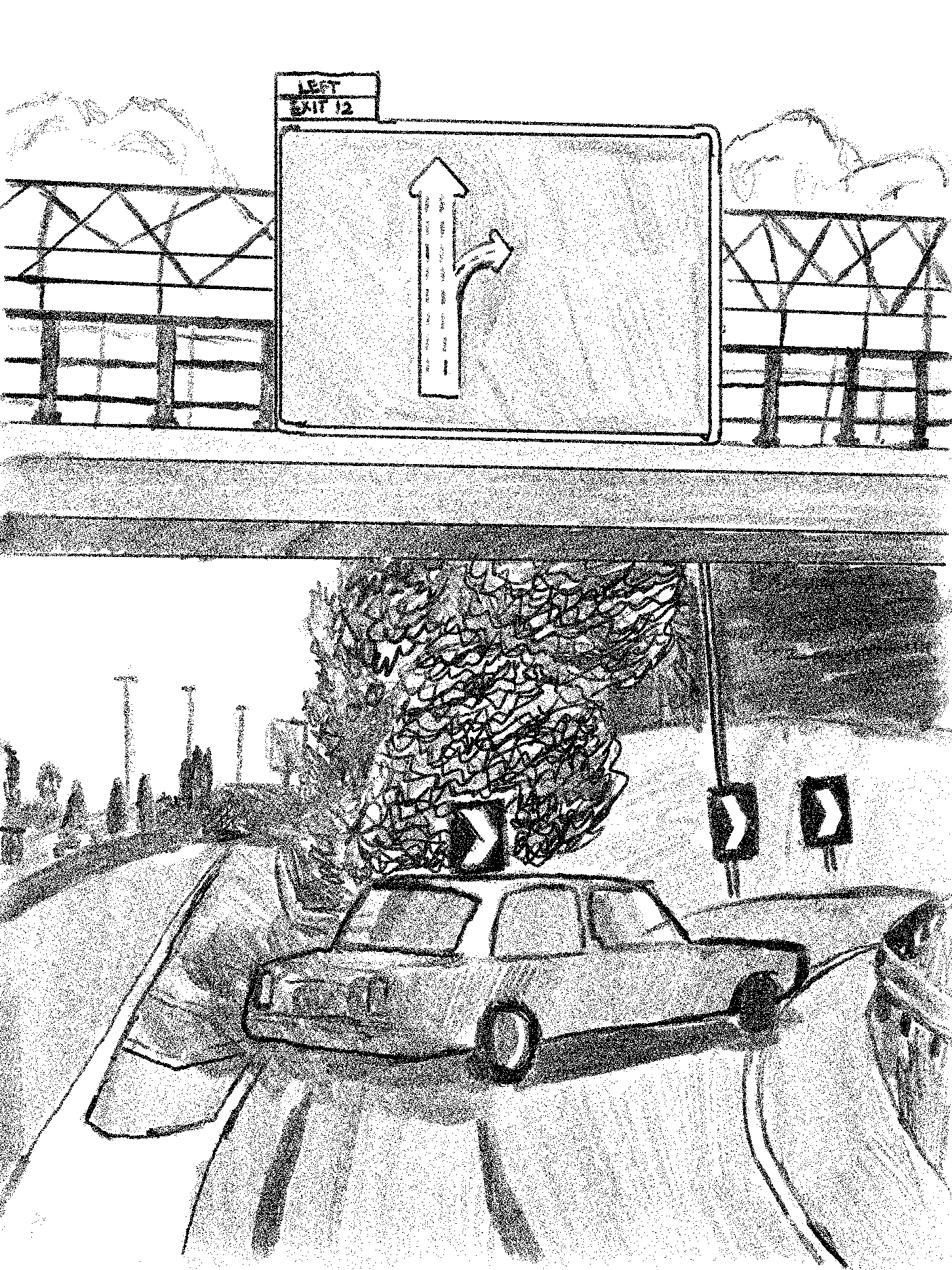 The Left Exit 12 meme which shows a car drifting onto an exit ramp from a freeway with a large signpost overhead showing a representation of a freeway exit.